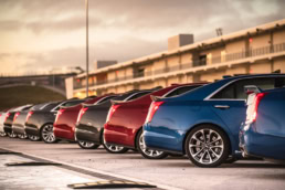 Cadillac ATS-V lineup at Circuit of the Americas, automotive photography Austin, Texas