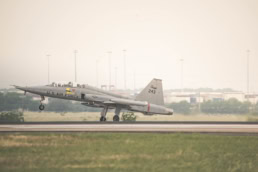 F5B Freedom Fighter, U.S. Air Force jet on runway, AQRD aerospace photography Fort Worth, Texas