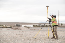 Topcon GPS surveyor at Spring Mountain Motorsports Ranch, industrial photography Fort Worth, Texas