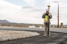 Topcon GPS surveyor at Spring Mountain Motorsports Ranch, industrial photography Fort Worth, Texas