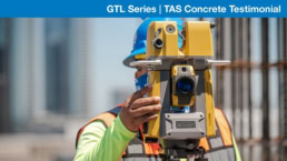 Topcon GTL-1000 robotic total station used by TAS Concrete, industrial photography Houston, Texas