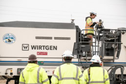 Wirtgen MT6V97 cold milling machine with Topcon equipment, industrial photography Fort Worth, Texas