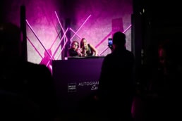 Wells Fargo Autograph Card Exclusives DJ booth at branded event, event photography Dallas, Texas
