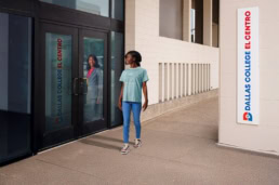 Dallas College El Centro Future-Self ad campaign student reflection commercial photography Dallas, Texas