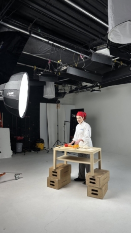 Dallas College Future-Self ad campaign culinary student in studio, commercial photography Dallas, Texas