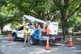 Ford F-550 bucket truck industrial photography Fort Worth TX — David Loi Studios