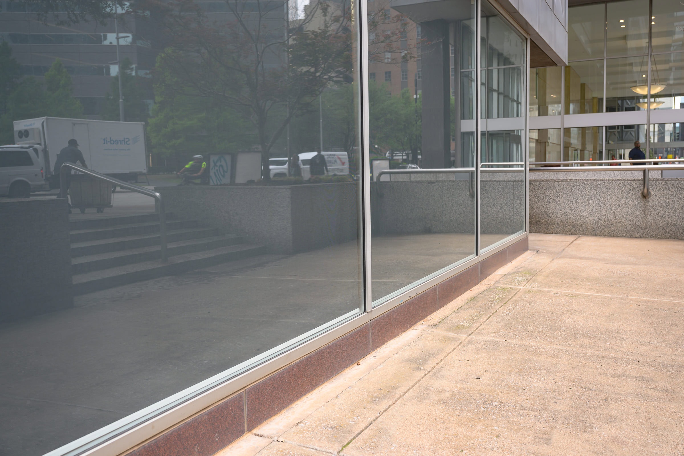 Commercial architectural glass facade reflections, commercial photography by David Loi Studios