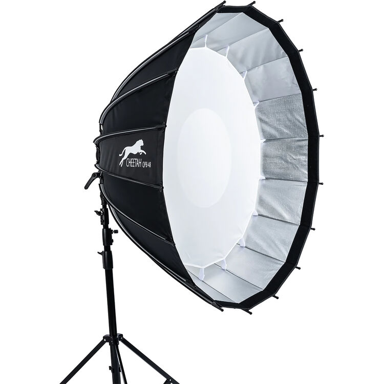 Cheetah Stand QPB48 deep parabolic softbox modifier