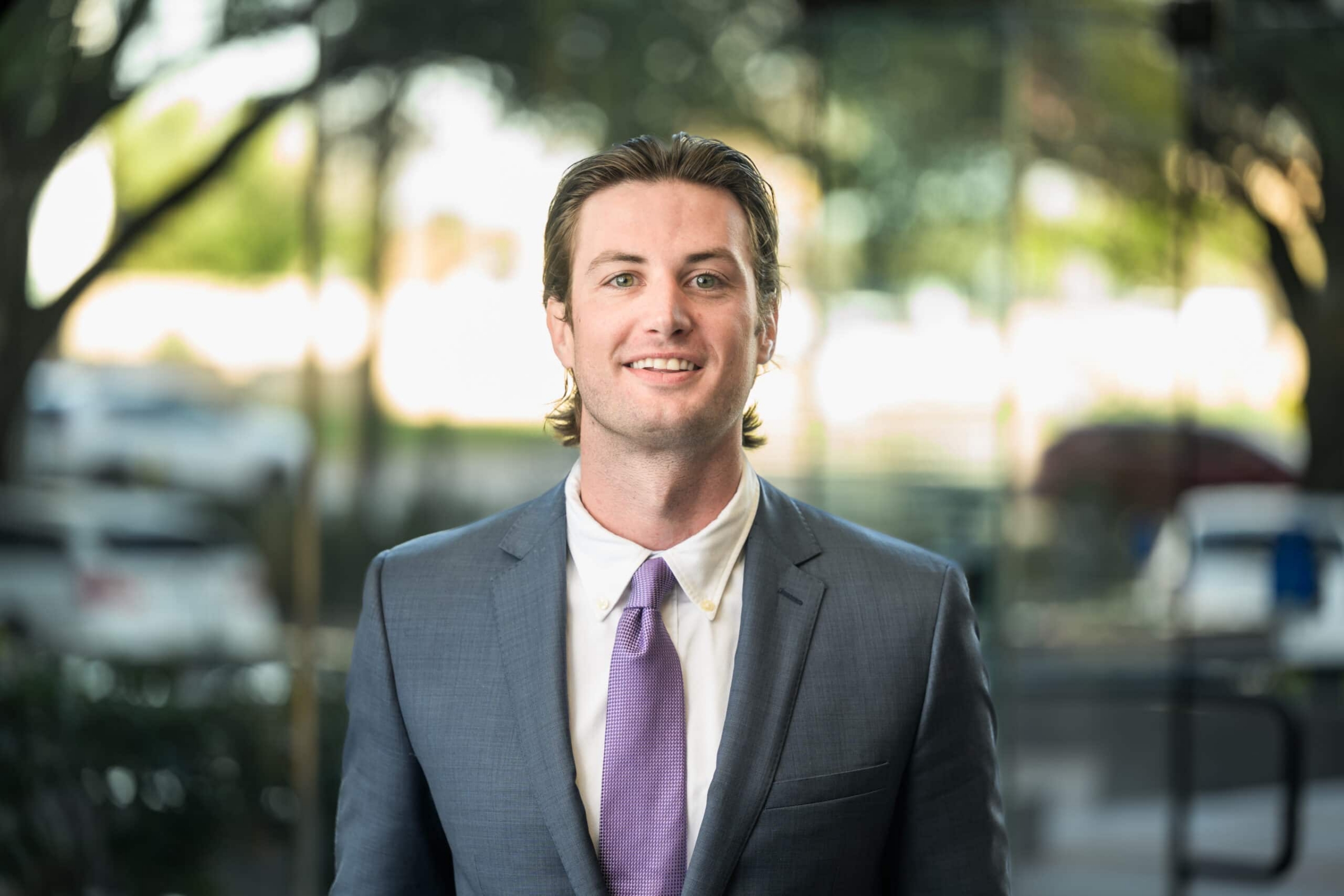 Professional corporate headshot of businessman in gray suit, portrait photography Dallas, Texas
