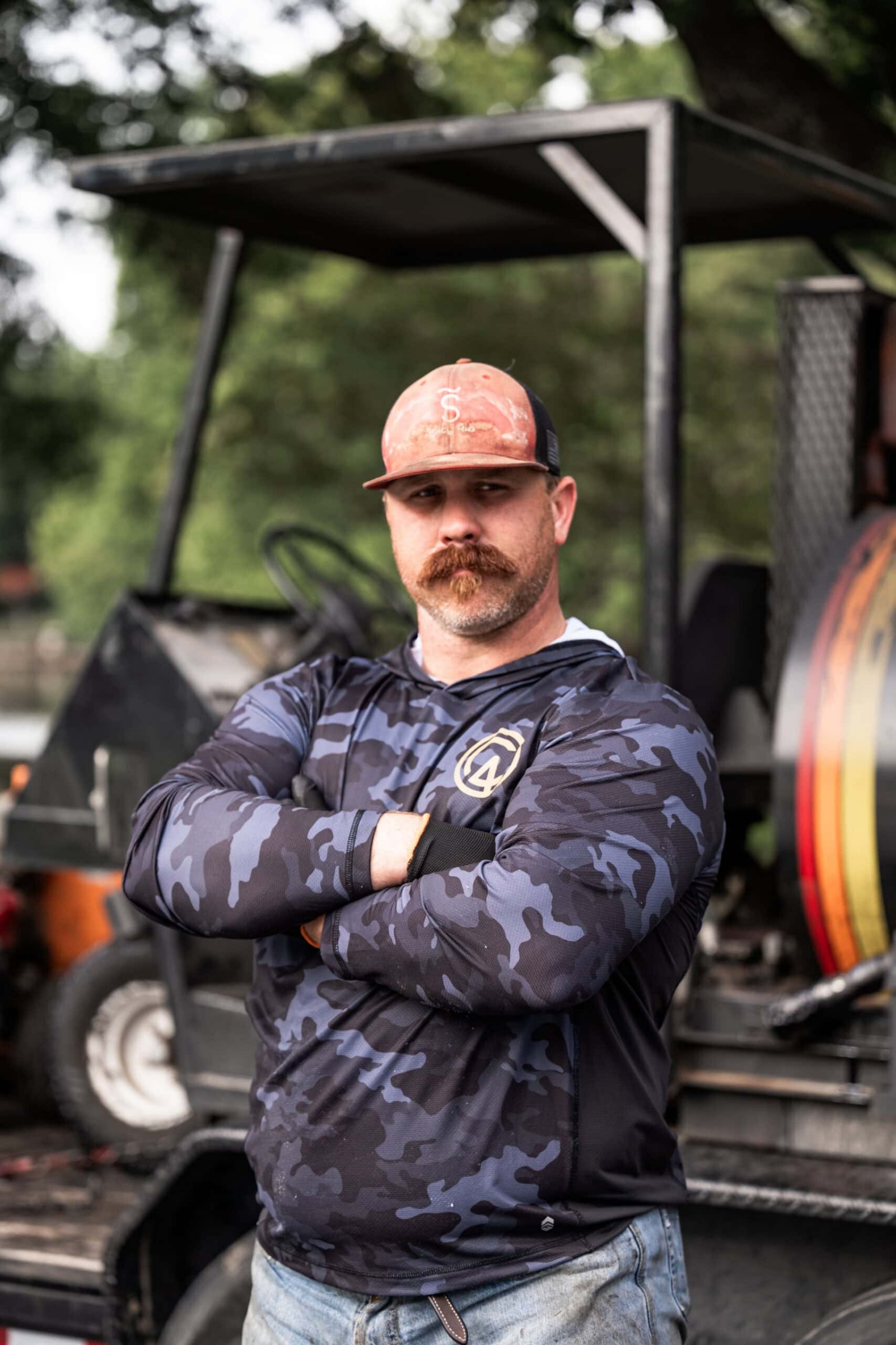 TAS Concrete worker portrait with arms crossed, industrial photography Houston, Texas